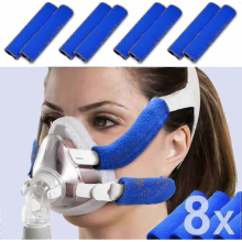 8-pack CPAP-hoofdbandbeschermers, zachte, herbruikbare fleece pads verminderen rode vlekken en huidirritatie