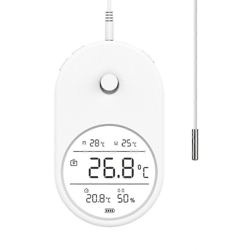 (As show, One size) 3 in 1 Electronic Aquarium Water Thermometer Hygrometer LCD Digital Water Temperature Measuring Tool with Probe