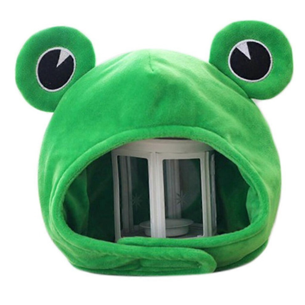 (As show, One size) for Frog Hat for Adults Scarf Cap Cute Plush Cartoon Headgear Photo Props for Novelty Costume Cosplay Animal Themed Part