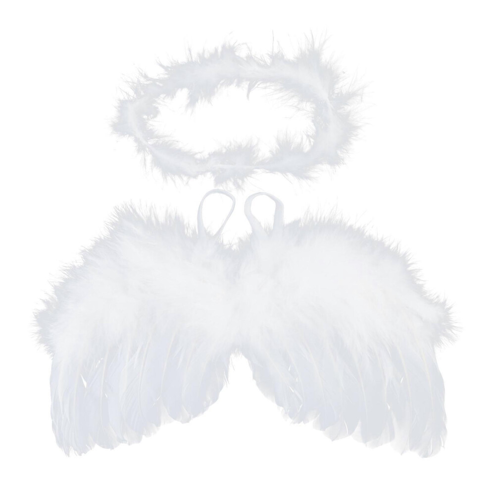 (As show, One size) 2 Pcs/Set Baby White Angel Wing Headband Newborn Photography Props Angel Feather Wing Hair Band Headdress Outfits Decor