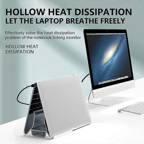 (White) Laptop Stand Tablet Gravity Storage Stand with Automatic Shrinking Width Phone Stand and Notebook 2
