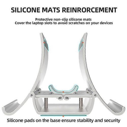 (White) Laptop Stand Tablet Gravity Storage Stand with Automatic Shrinking Width Phone Stand and Notebook 1