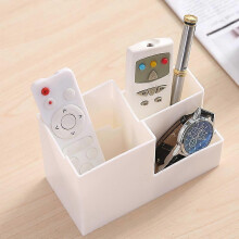 (Blue) Desktop Decoration Stationery Supplies Multi Function Storage Box Fashion Cute Students Pen Pencil