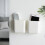 (White) Wall Mounted Plastic Storage Box Self-adhesive Remote Control Mobile Phone Plug Holder Organizer 2