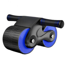 (Blue) Automatic Rebound Belly Wheel with Kneeling Pad Arm Muscles Bodybuilding Slimming Tool Workout Equipment