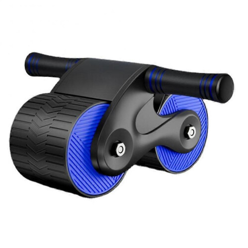 (Blue)Automatic Rebound Belly Wheel with Kneeling Pad Arm Muscles Bodybuilding Slimming Tool Workout Equipment