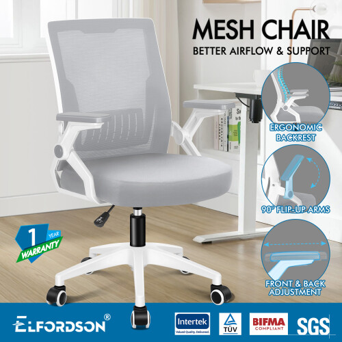 ELFORDSON ELFORDSON Mesh Office Chair Computer Fabric Racing Work Seat 1
