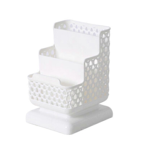 (Blue) Plastic Cosmetic Storage Rack 3 Layers Pen Holder for Office Home Desktop Storage Organizer 1