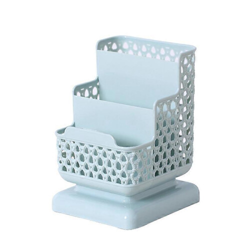 (Pink) Plastic Cosmetic Storage Rack 3 Layers Pen Holder for Office Home Desktop Storage Organizer