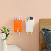 (Pink) Wall Mount Bedside Organizer Storage Box Adhesive Bedside Shelf Accessories for Bedroom Bathroom