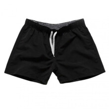 (S, Black) Men\'s Beach Shorts Breathable Quick Dry Swim Trunks Summer Male Surfing Pants