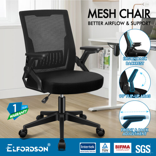 ELFORDSON ELFORDSON Mesh Office Chair Computer Fabric Racing Work Seat 1