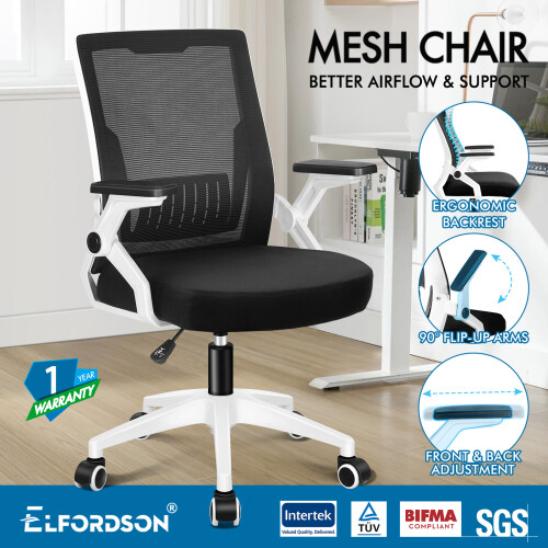 ELFORDSON ELFORDSON Mesh Office Chair Computer Fabric Racing Work Seat 1