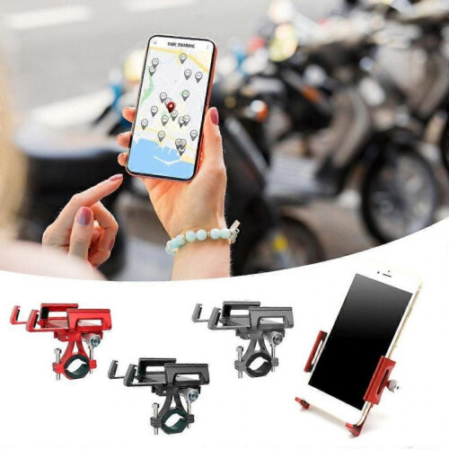 (Black) Aluminum Bicycles Phone Holder Rotating Phone Bracket Phone Stand, Adjustable 1