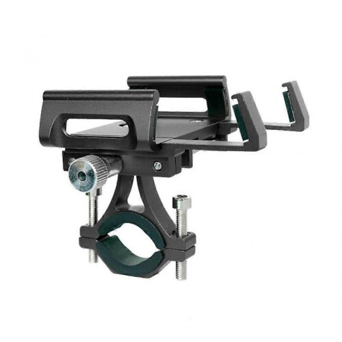 (Black) Aluminum Bicycles Phone Holder Rotating Phone Bracket Phone Stand, Adjustable