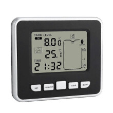 Ultrasonic wireless water tank level gauge with temperature sensor, liquid level monitoring, time di