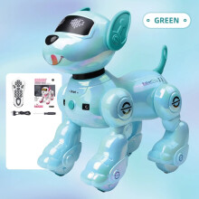 (blue) RC Robot Stunt Dog Painting Voice Control Smart Remote Control Robots Toy Dog Programmable Interactive Dancing Toys for Boy Gift
