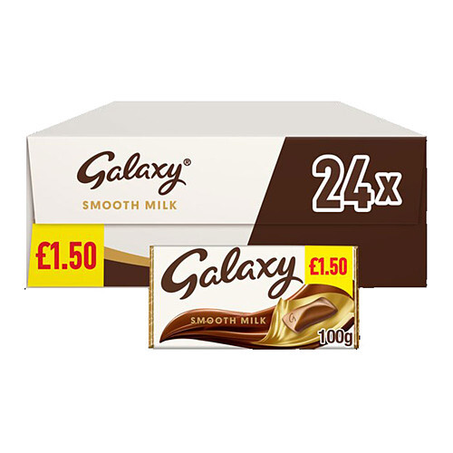 Galaxy Galaxy Smooth Milk Chocolate Block Bar 100g (Pack of 24) 2