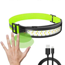 Outdoor camping running super bright LED headlamp rechargeable safety warning headlamp