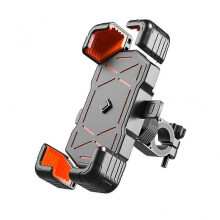 (Handlebar, Orange) Adjustable Phone Mount Handlebar Phone Clamps 360Rotation Bike Phone Holder