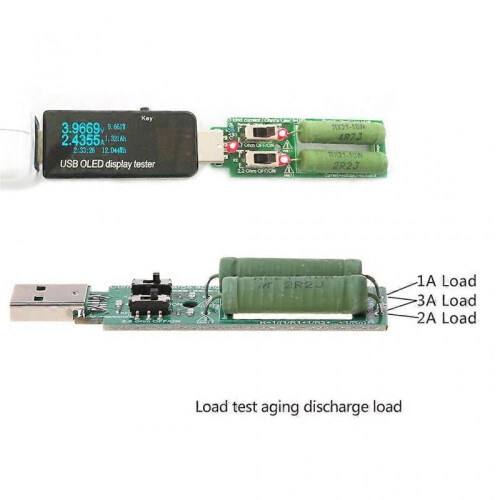 USB Resistor Electronic Load for w/Switch Adjustable 3 Current 5V Resistance Tes 1