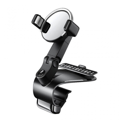 (Black) Sturdy Cell Phone Holder for Car Universal Fit GPS Mount One-hand Operate