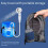 (White) Portable Wireless Camping Shower Kit,USB Rechargeable Bath Pump with Adjustable Nozzle,Includes Mesh Storage Bag 2