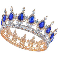 Royal Queen Tiara, Bridal Wedding Tiara, Rhinestone Tiara & Tiara for Women, Birthday Cosplay Party Celebration Costume Tiara, Royal Blue