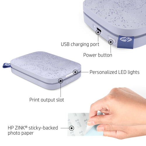 HP HP Sprocket 2x3 Bluetooth Instant Printer - Purple 2
