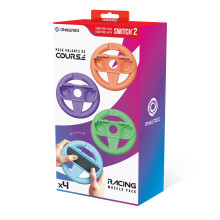 Oniverse Pack of 4 Racing Wheel Controller Holders for Nintendo Switch 2 - Orange/Blue/Purple/Green