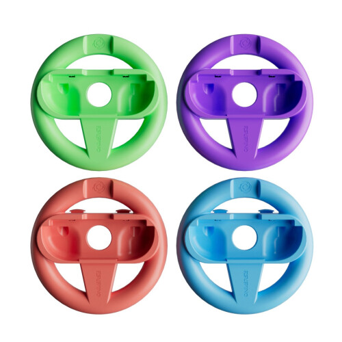 Oniverse Pack of 4 Racing Wheel Controller Holders for Nintendo Switch 2 - Orange/Blue/Purple/Green 2