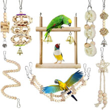 Set Of 8 Wooden Bird Toys