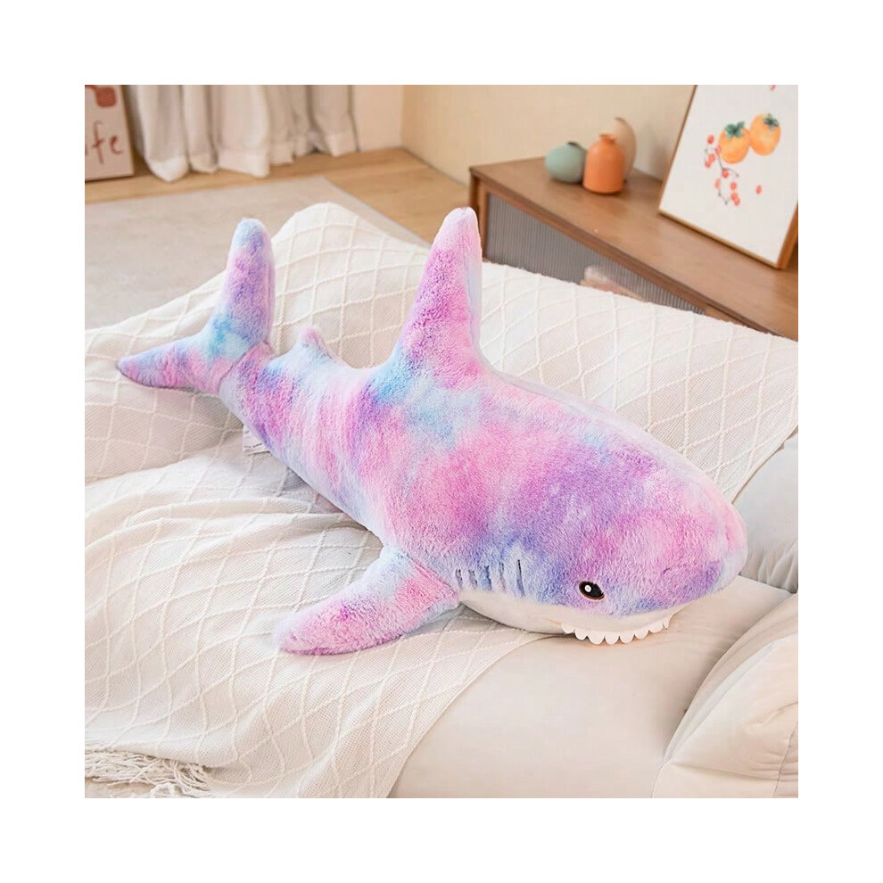 (Purple shark pillow, 45 cm (about 0.18 kg)) Shark pillow plush pillow Ah Wu doll bed hug sleeping doll cushion-image-OPC-PHYRTQS-NEW