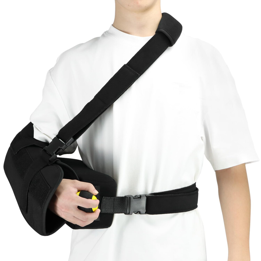 Shoulder Arm Immobilizer & Abduction Pillow with Exercise Ball and Interior Pockets, Medical-Grade Support for Post-Surgery and Injury Recovery