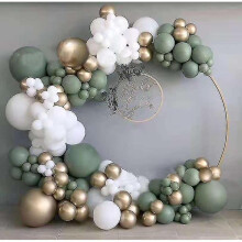 137pcs Green White Color Latex Balloon Set Birthday Party Decoration And Wedding Accessories