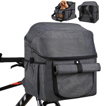 Dog Bike Basket, 4 in 1 Foldable Dog Bike Carrier with Handlebar Adapter