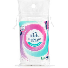 Lil-Lets Organic Cotton Wool Oval Pads 50 Extra Large