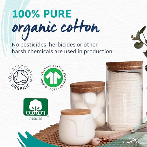 Lil-Lets Organic Cotton Wool Oval Pads 50 Extra Large 2