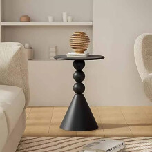 Small Outdoor Side Table Wrought Iron Bedside Table, Modern Home Dcor End Table, Retro Circle Center Table, for Outdoor/Indoor (Color : B)