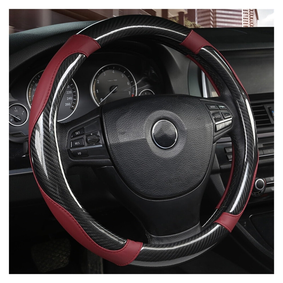 Car Steering Wheel Cover Set Car Steering Wheel Cover Fashion Carbon Fiber Ultrathin Fit Car Interior Accessories (Color : 4) 371423574769