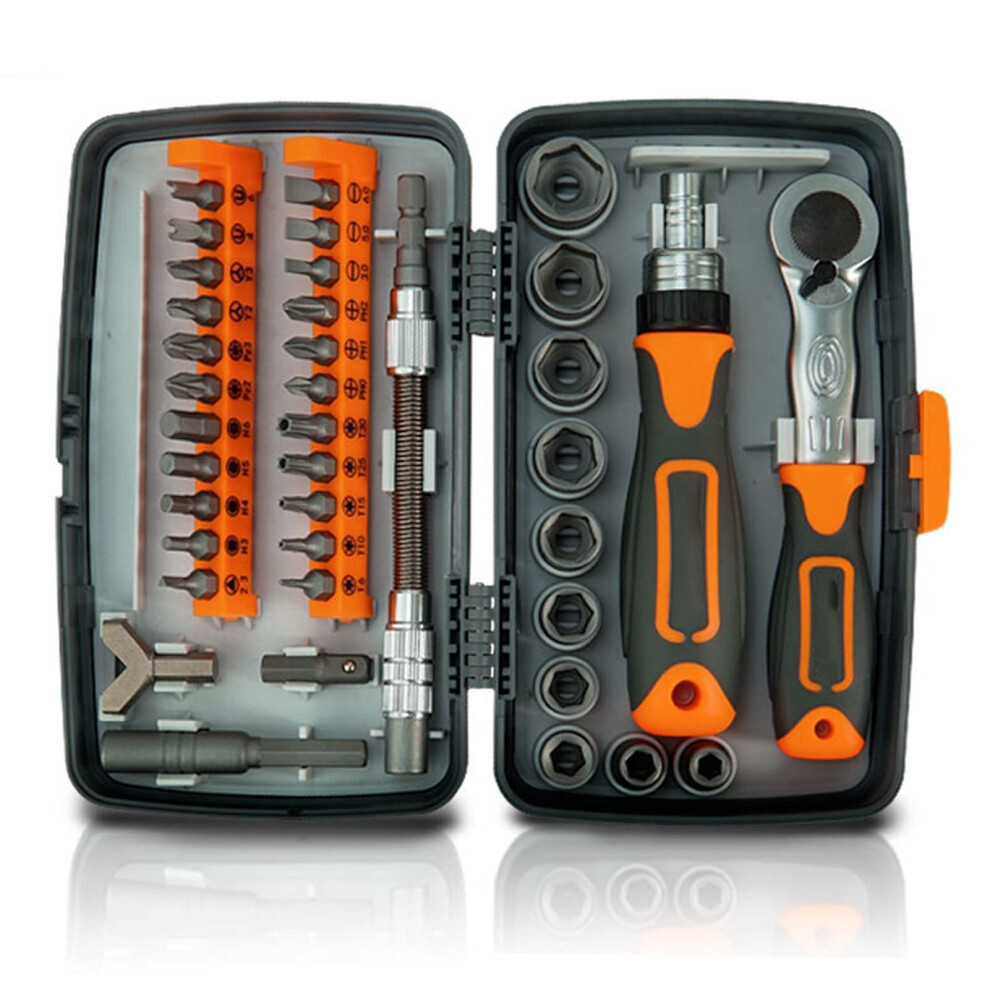 Hand Tool Set Multi 38In1 Laborsaving Ratchet Tools Screwdriver Set,Household Combination Toolbox Hardware Screw Hand Tools Sets Tool Kit 644210927605