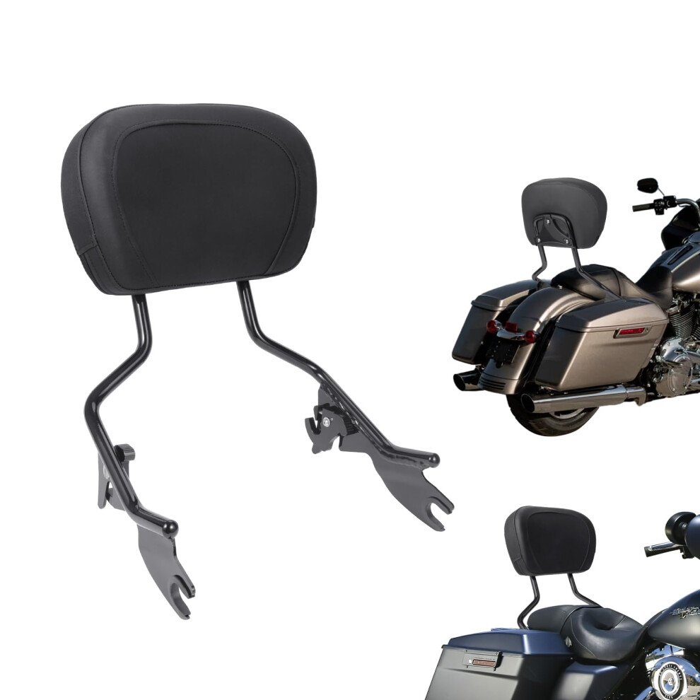 Detachable Passenger Backrest Sissy Bar Motorcycle Rear Backrest Pad For Harley Touring 1997 2008 354398632344