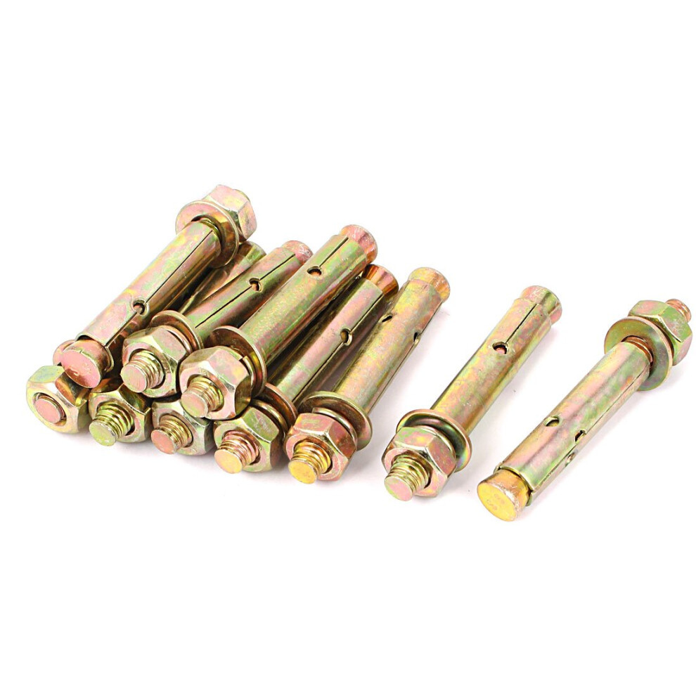12Mmx80mm Sleeve Nails, Screws Fasteners Anchors Hex Nut Expanding Expansion Bolts Nut Bolt Sets Screw 10Pcs 886492147344