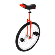 24 Inch Wheel Unicycle with Alloy Rim, Height Adjustable Outdoor One Wheel Bike, 154 LBS Load Capacity