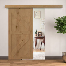 HOMCOM Sliding Barn Door Closet Hardware Track Kit for Slingle Door 6.5FT/2000mm