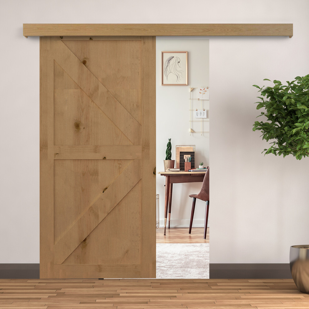 HOMCOM Sliding Barn Door Closet Hardware Track Kit for Slingle Door 6.5FT/2000mm