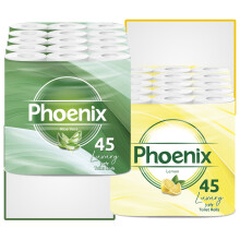 Phoenix 90 Toilet Rolls 3 Ply  Bulk Aloe Vera & Lemon Variety Pack
