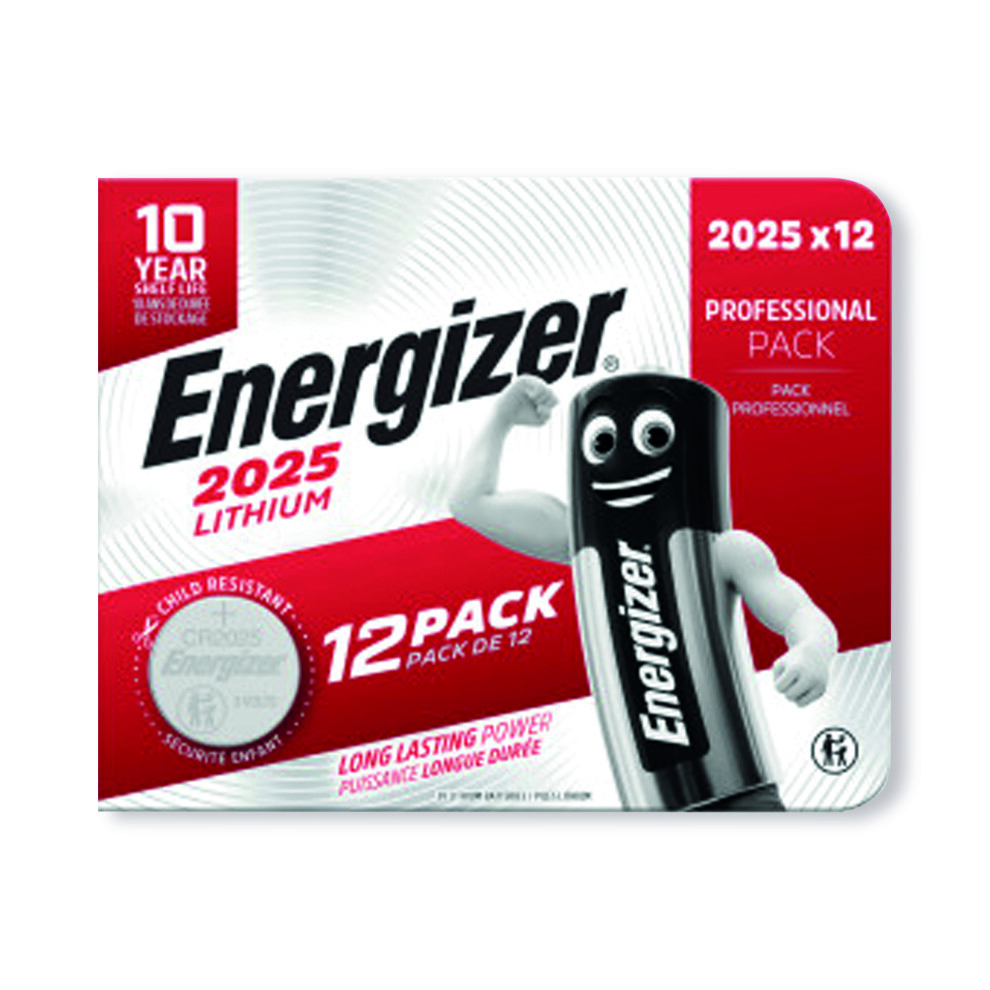 Energizer Lithium CR2025 Coin Cell Battery (Pack of 12) 7638900453843