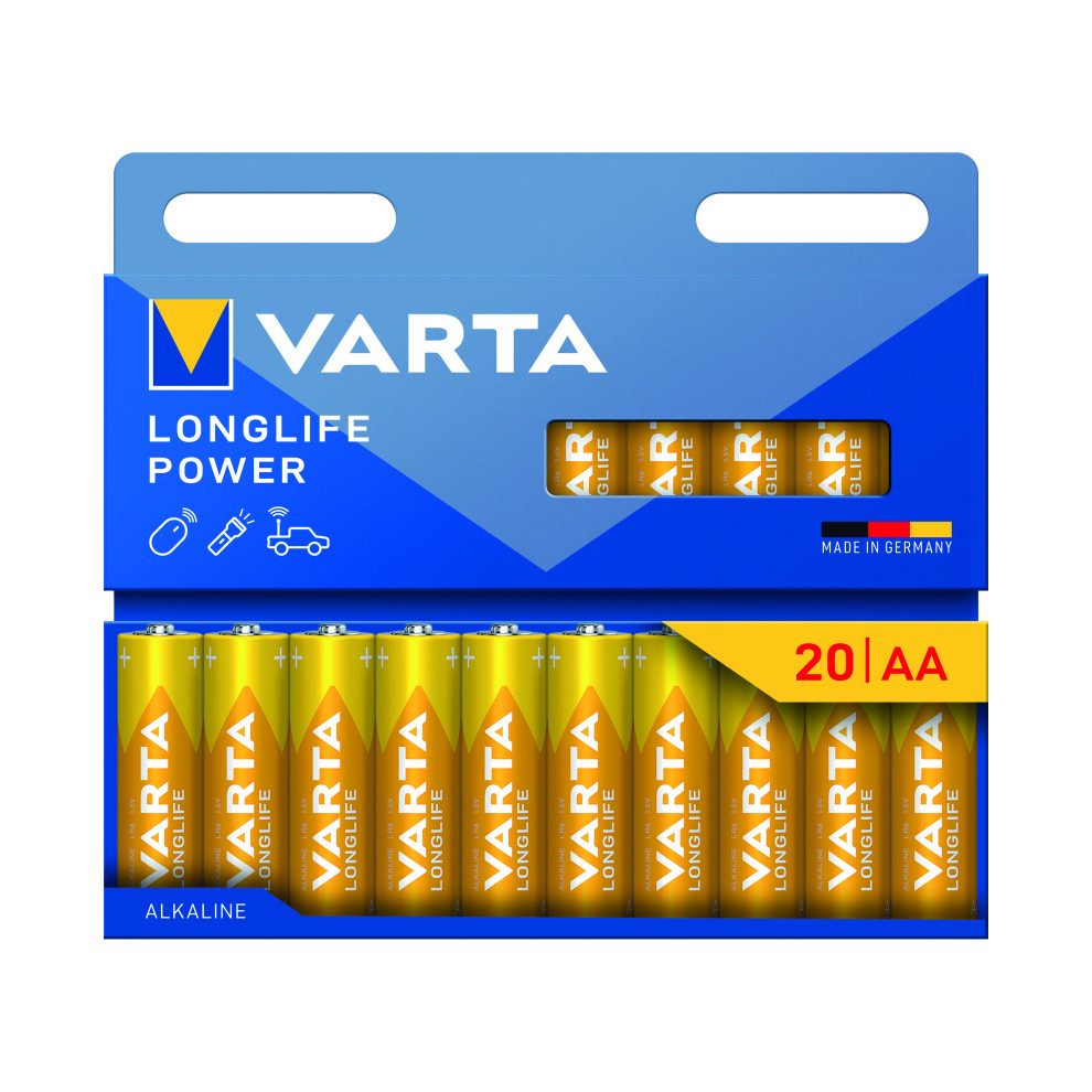 Varta Longlife Aa Alkaline Battery 1.5V (Pack Of 20) 4106101720 4008496067763