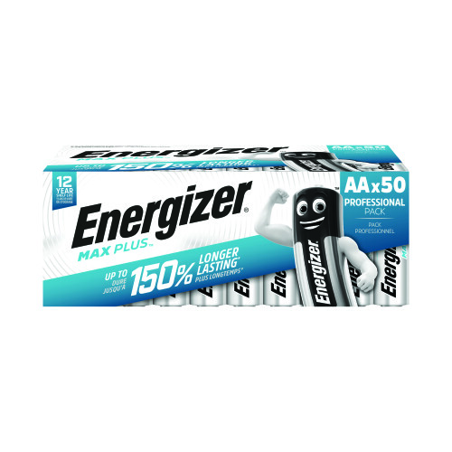 Energizer Energizer Max Plus AA Alkaline Batteries (Pack of 50) E303865500 2